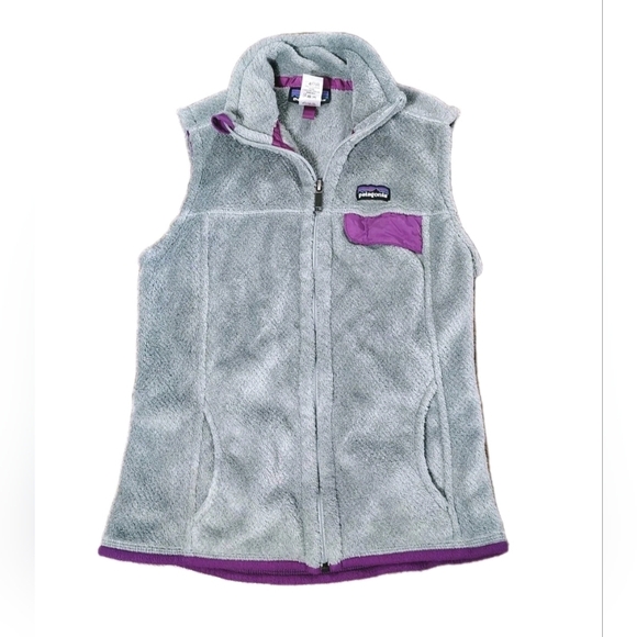 Patagonia Jackets & Blazers - Patagonia Womens Re-Tool Fleece Vest XS Gray Purple Full Zip Gorpcore Hiking